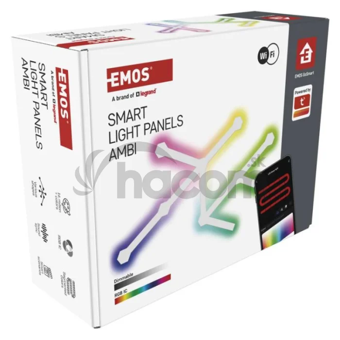 GoSmart LED svietidlo Lines white, 9 dielov, 34 W, RGBIC stmievateľné, WiFi