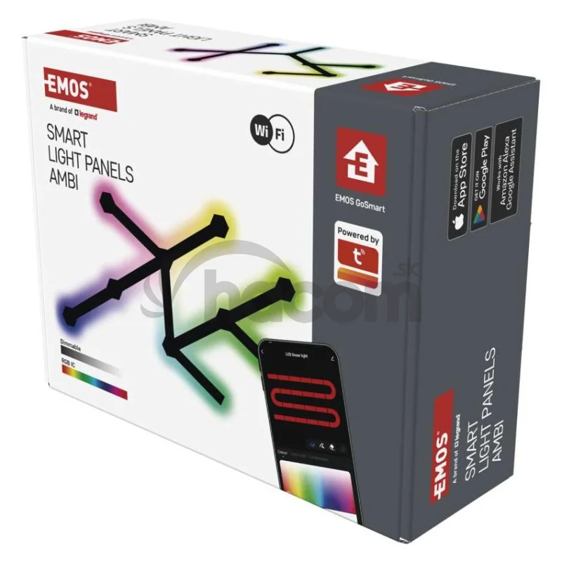 GoSmart LED svietidlo Lines čierne, 9 častí, 34 W, RGBIC stmievateľné, WiFi