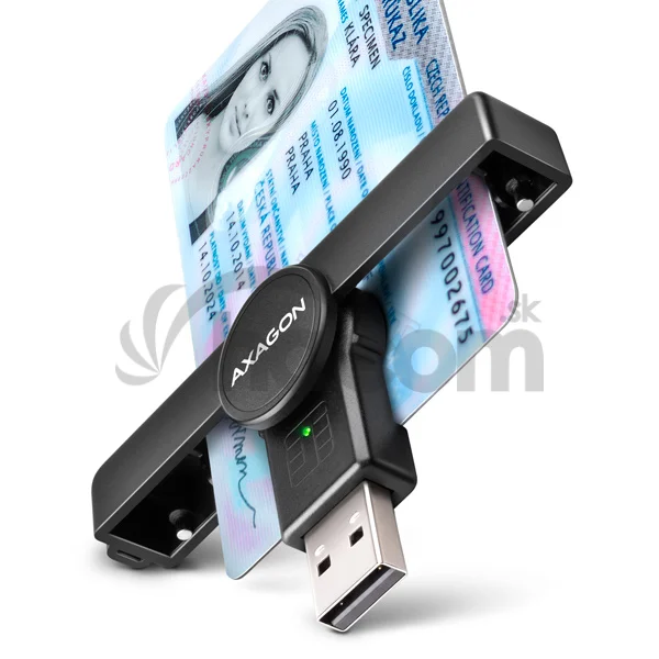 AXAGON CRE-SMPA, USB-A PocketReader čítačka kontaktných kariet Smart card, (eObčanka, eID klient)