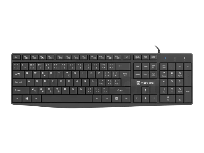 Natec klávesnica Nautilus 2/Drôtová USB/ CZ- SK layout/Čierna