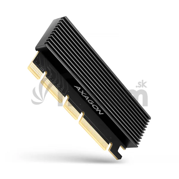 AXAGON PCEM2-XS, PCIe x16 - M.2 NVMe M-key slot adaptér, kryt s chladičom pre pasívne chladenie