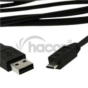 Kábel USB A Male/Micro B Male, 0.5m, USB 2.0, čierny