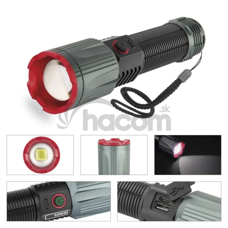 LED nabíjacie kovové svietidlo 3000 lm, 5000 mAh