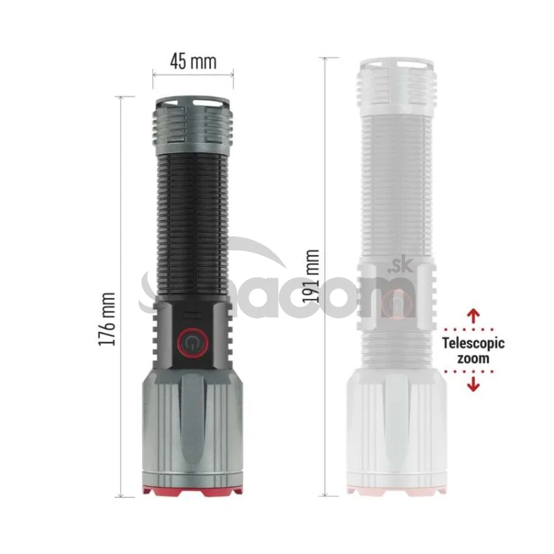 LED nabíjacie kovové svietidlo 3000 lm, 5000 mAh