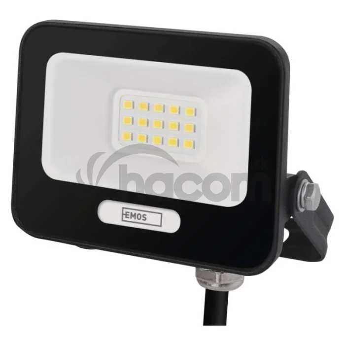 LED reflektor GLARO 10W, čierny, IP65, 1000 lm, neutrálna biela