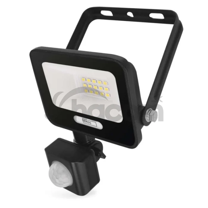 LED reflektor GLARO s pohybovým čidlom, 10 W, čierny, IP54, 1000 lm, neutrálna biela