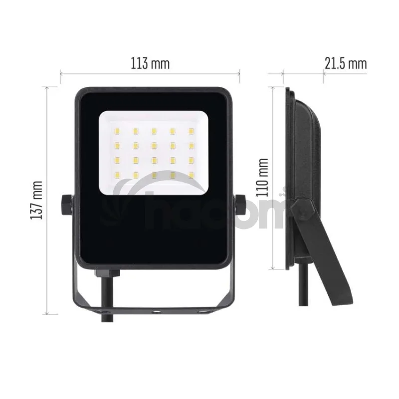 LED reflektor VISIO čierny, 10W neutrálna biela