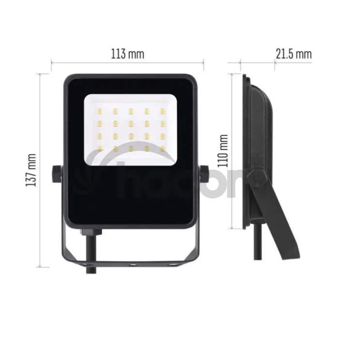 LED reflektor VISIO čierny, 10W neutrálna biela