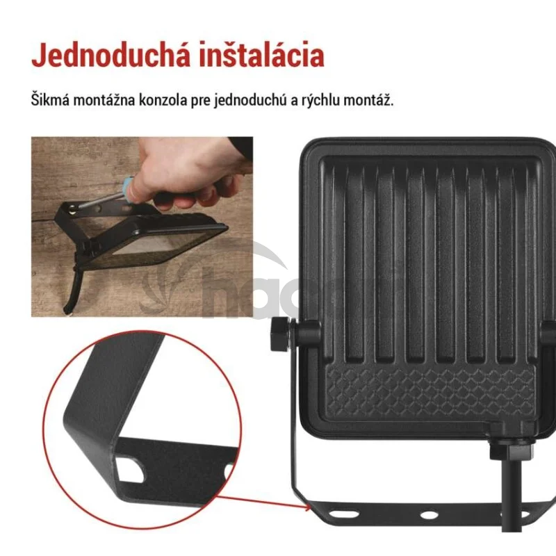 LED reflektor VISIO čierny, 20W neutrálna biela