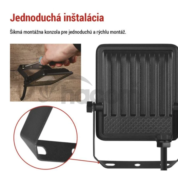 LED reflektor VISIO čierny, 20W neutrálna biela