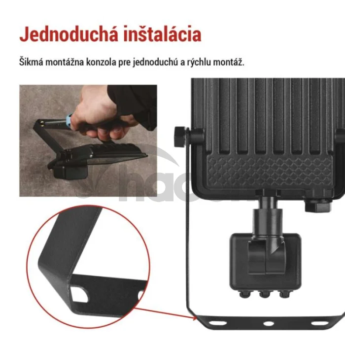 LED reflektor VISIO s pohybovým čidlom, 20 W, neutrálna biela, čierný