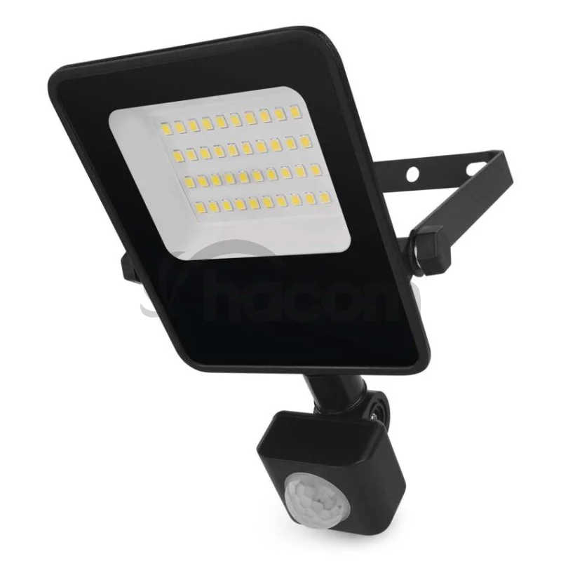 LED reflektor VISIO s pohybovým čidlom, 20 W, neutrálna biela, čierný