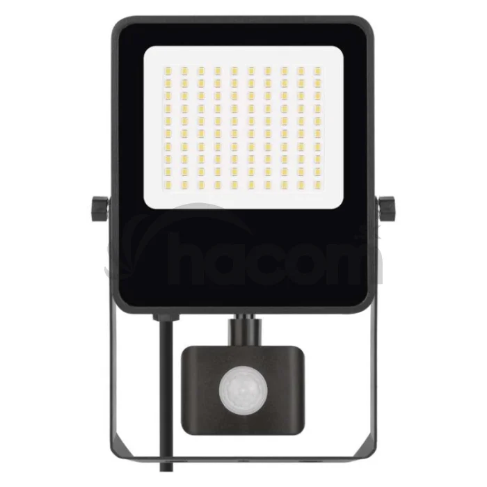 LED reflektor VISIO s pohybovým čidlom, 50 W, neutrálna biela, čierný