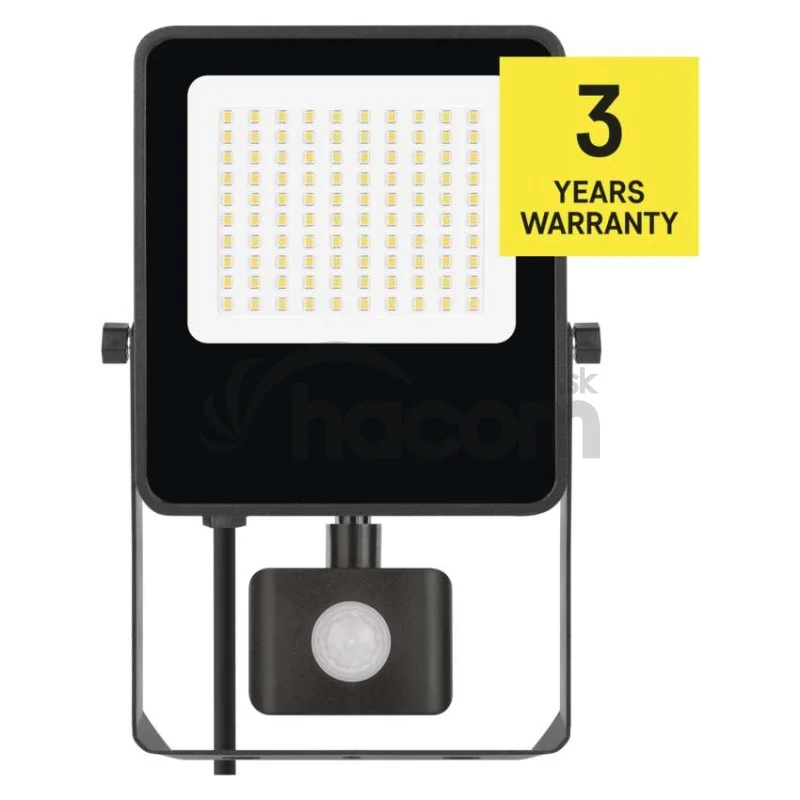 LED reflektor VISIO s pohybovým čidlom, 50 W, neutrálna biela, čierný