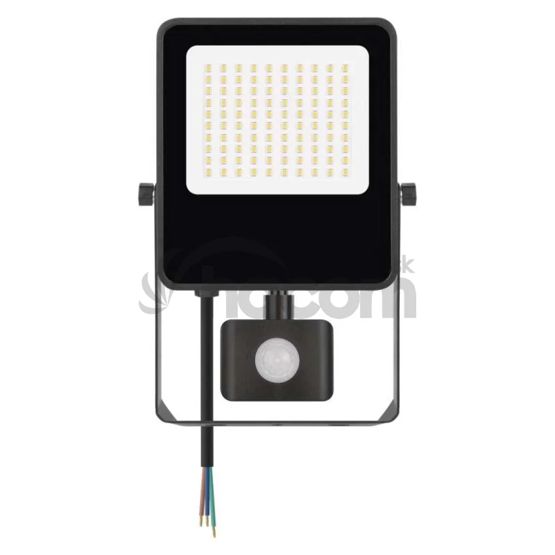 LED reflektor VISIO s pohybovým čidlom, 50 W, neutrálna biela, čierný