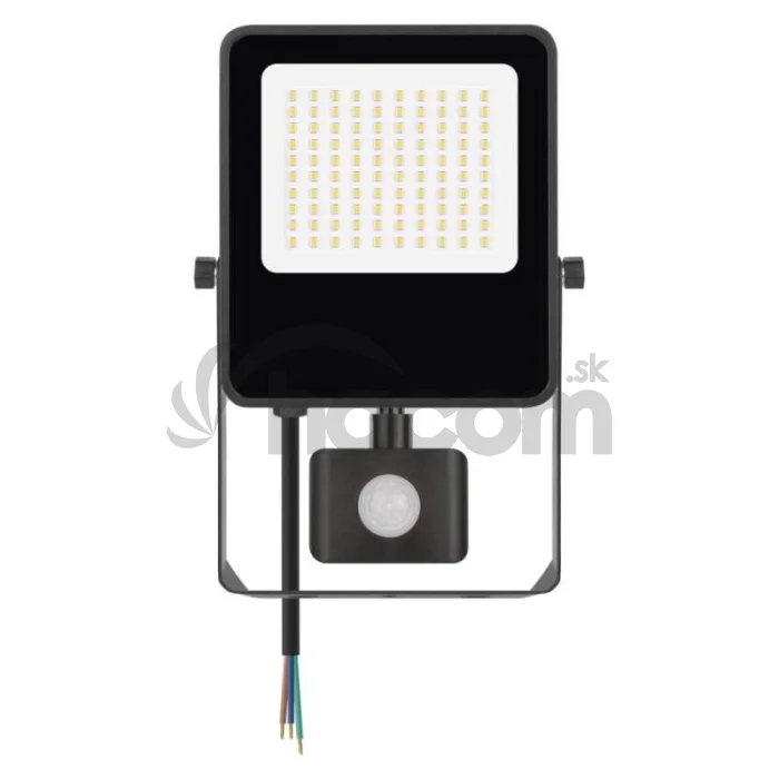 LED reflektor VISIO s pohybovým čidlom, 50 W, neutrálna biela, čierný