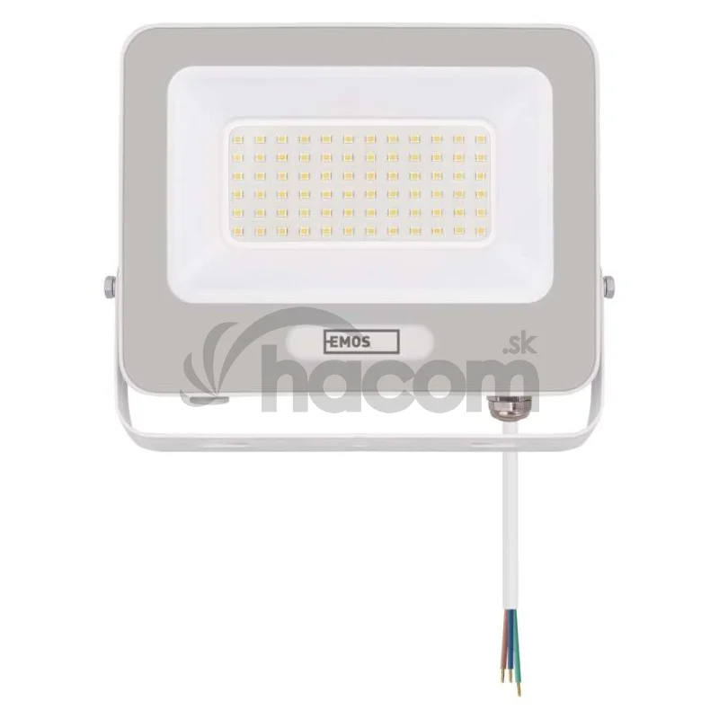 LED reflektor GLARO 50W, biely, IP65, 5000 lm, neutrálna biela