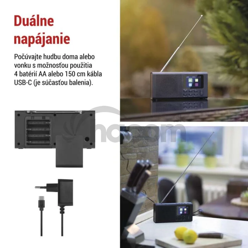 Prenosné rádio s Bluetooth P-600B, DAB / DAB+ / FM, čierne