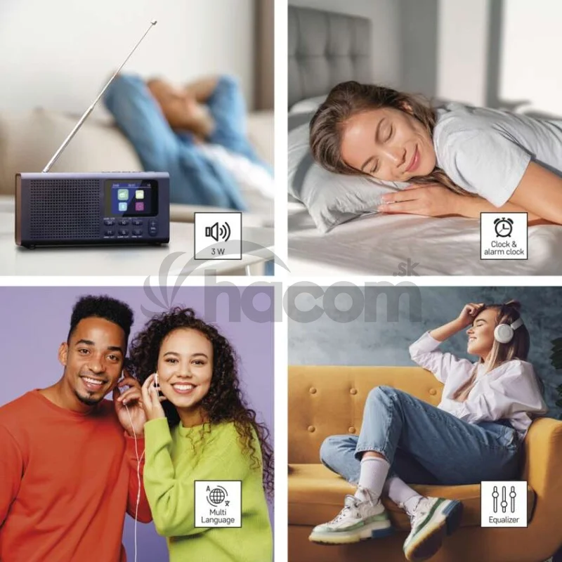 Prenosné rádio s Bluetooth P-600B, DAB / DAB+ / FM, čierne