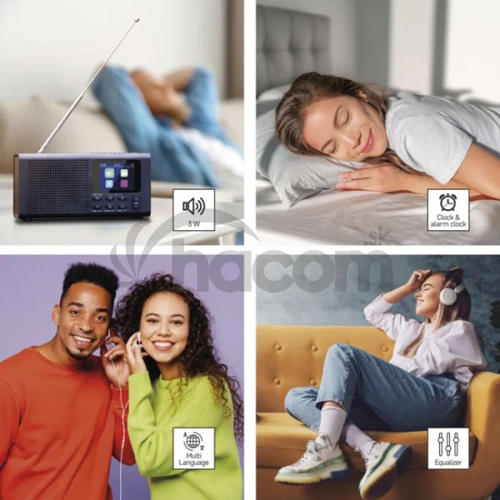 Prenosné rádio s Bluetooth P-600B, DAB / DAB+ / FM, čierne