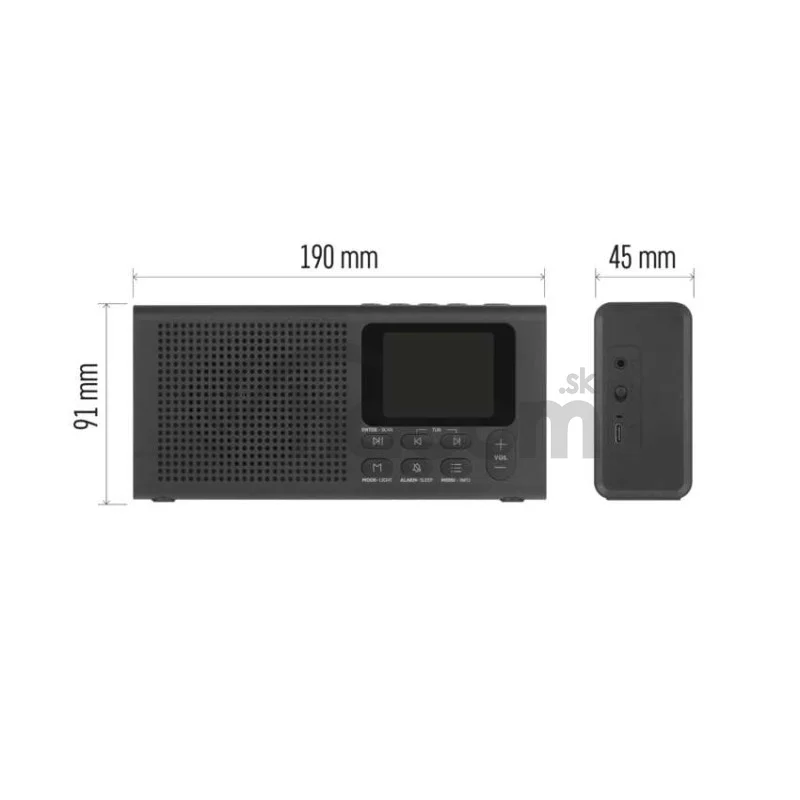 Prenosné rádio s Bluetooth P-600B, DAB / DAB+ / FM, čierne