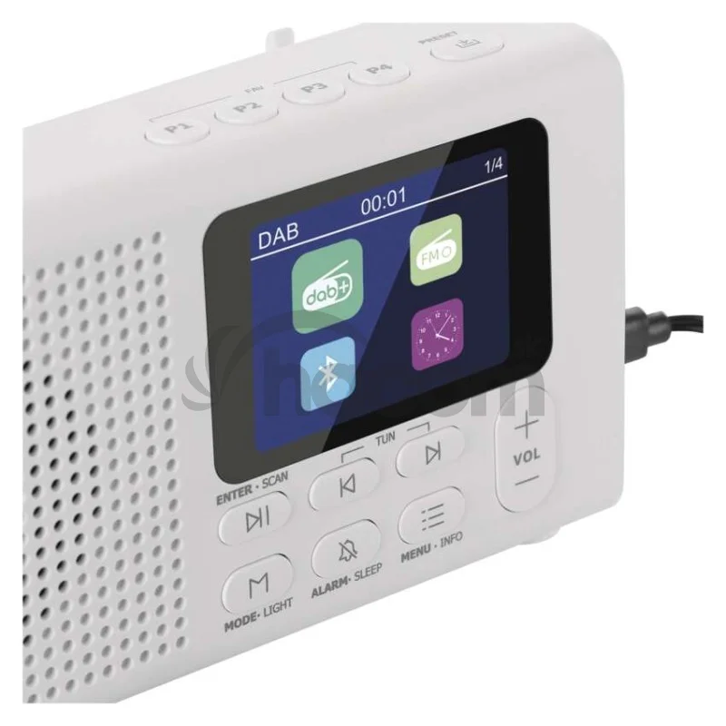 Prenosné rádio s Bluetooth P-600W, DAB / DAB+ / FM, biele