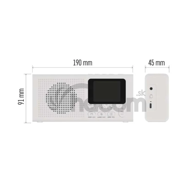 Prenosné rádio s Bluetooth P-600W, DAB / DAB+ / FM, biele