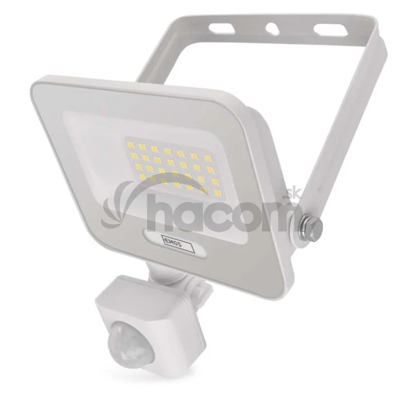 LED reflektor GLARO s pohybovým čidlom, 20 W, biely, IP54, 2000 lm, neutrálna biela