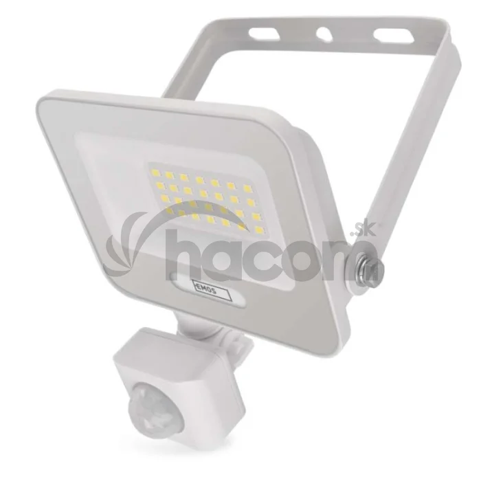 LED reflektor GLARO s pohybovým čidlom, 20 W, biely, IP54, 2000 lm, neutrálna biela