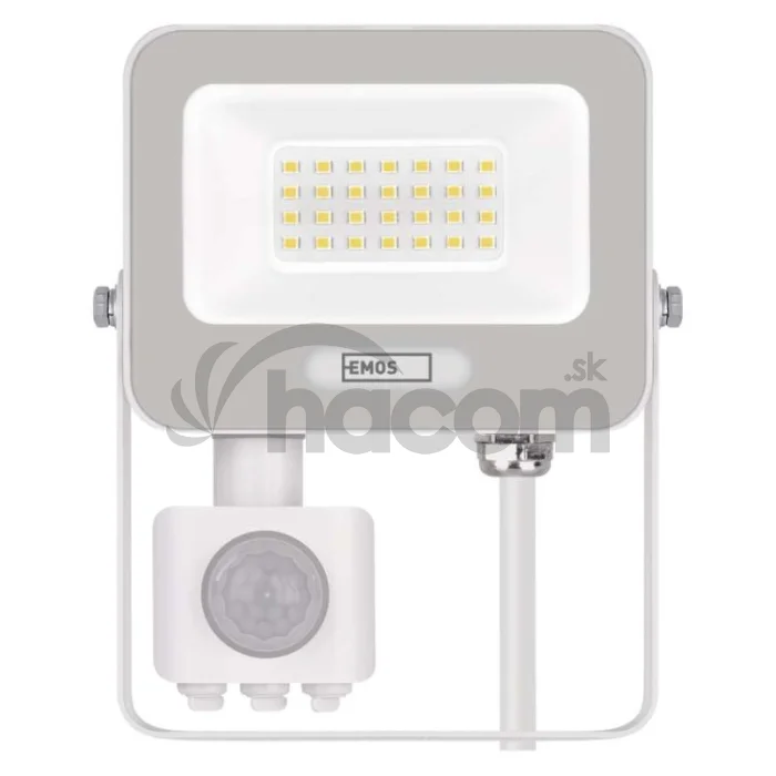 LED reflektor GLARO s pohybovým čidlom, 20 W, biely, IP54, 2000 lm, neutrálna biela
