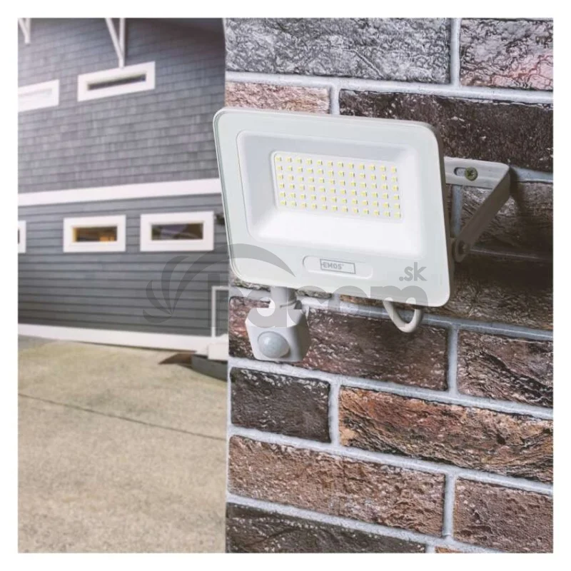 LED reflektor GLARO s pohybovým čidlom, 20 W, biely, IP54, 2000 lm, neutrálna biela