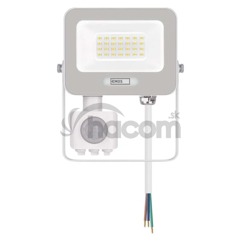 LED reflektor GLARO s pohybovým čidlom, 20 W, biely, IP54, 2000 lm, neutrálna biela
