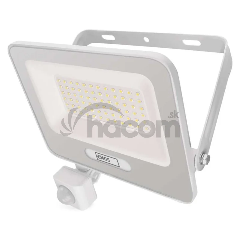 LED reflektor GLARO s pohybovým čidlom, 50 W, biely, IP54, 5000 lm, neutrálna biela