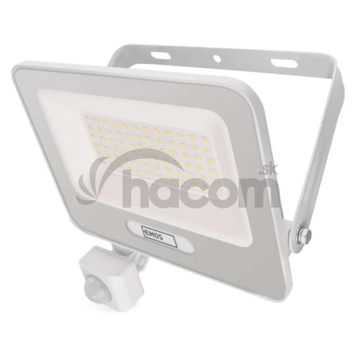 LED reflektor GLARO s pohybovým čidlom, 50 W, biely, IP54, 5000 lm, neutrálna biela