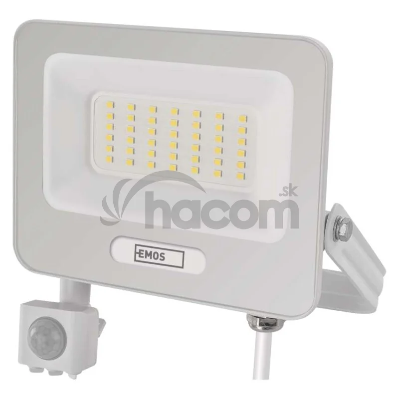 LED reflektor GLARO s pohybovým čidlom, 50 W, biely, IP54, 5000 lm, neutrálna biela