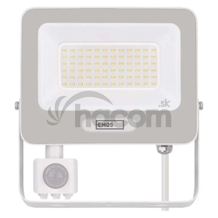LED reflektor GLARO s pohybovým čidlom, 50 W, biely, IP54, 5000 lm, neutrálna biela