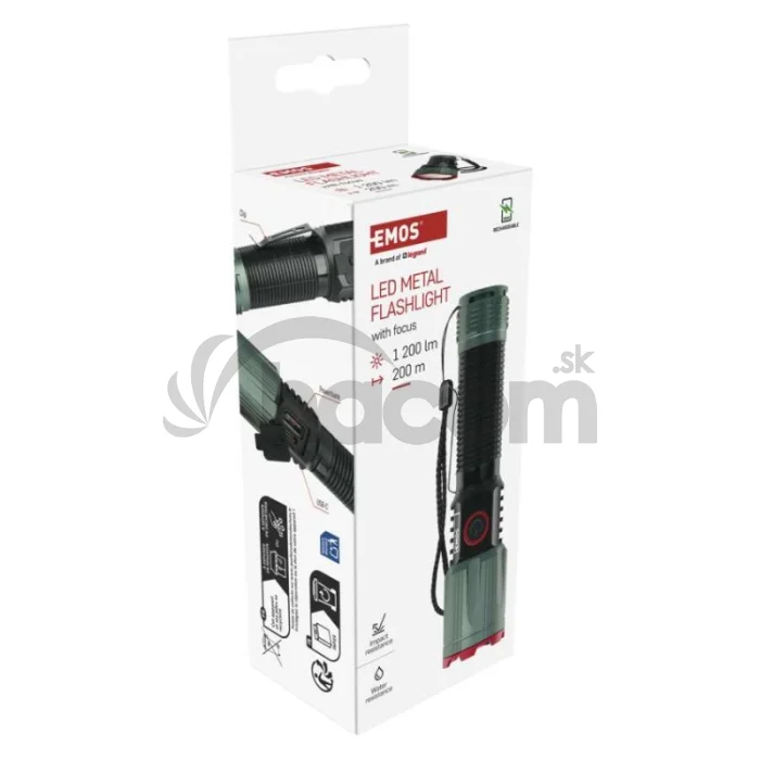 LED nabíjacie kovové svietidlo 1200 lm, 2200 mAh