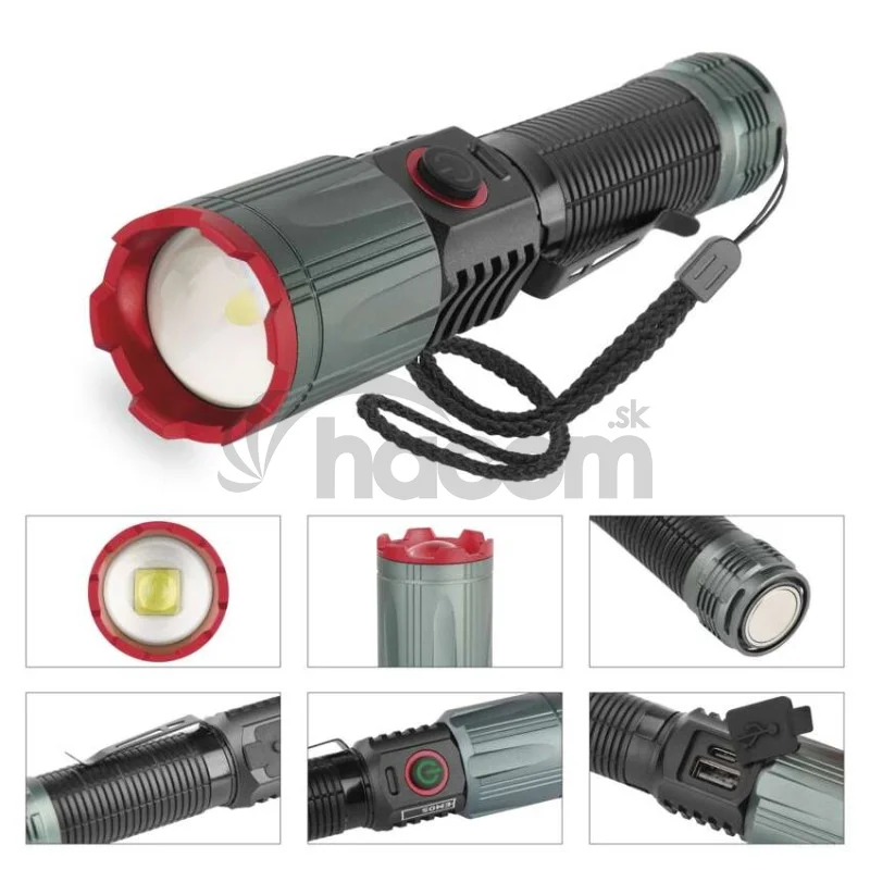 LED nabíjacie kovové svietidlo 1200 lm, 2200 mAh