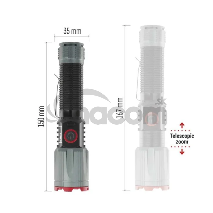 LED nabíjacie kovové svietidlo 1200 lm, 2200 mAh