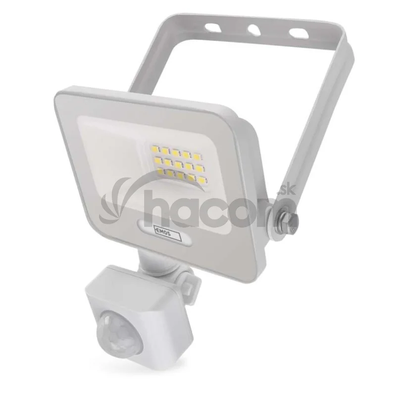 LED reflektor GLARO s pohybovým čidlom, 10 W, biely, IP54, 1000 lm, neutrálna biela