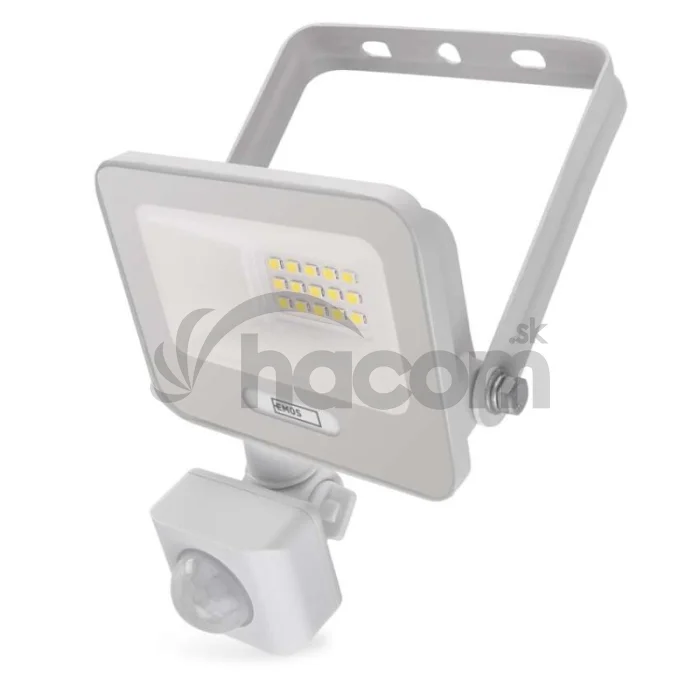 LED reflektor GLARO s pohybovým čidlom, 10 W, biely, IP54, 1000 lm, neutrálna biela