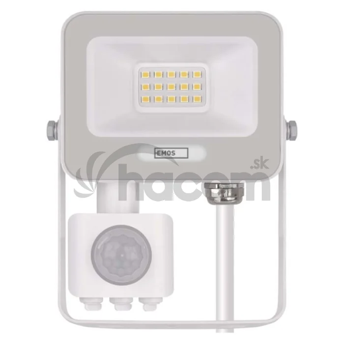 LED reflektor GLARO s pohybovým čidlom, 10 W, biely, IP54, 1000 lm, neutrálna biela