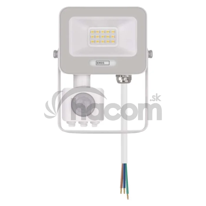 LED reflektor GLARO s pohybovým čidlom, 10 W, biely, IP54, 1000 lm, neutrálna biela