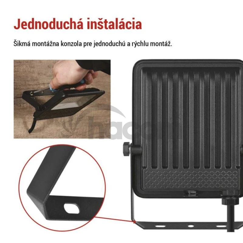 LED reflektor VISIO čierny, 30W neutrálna biela