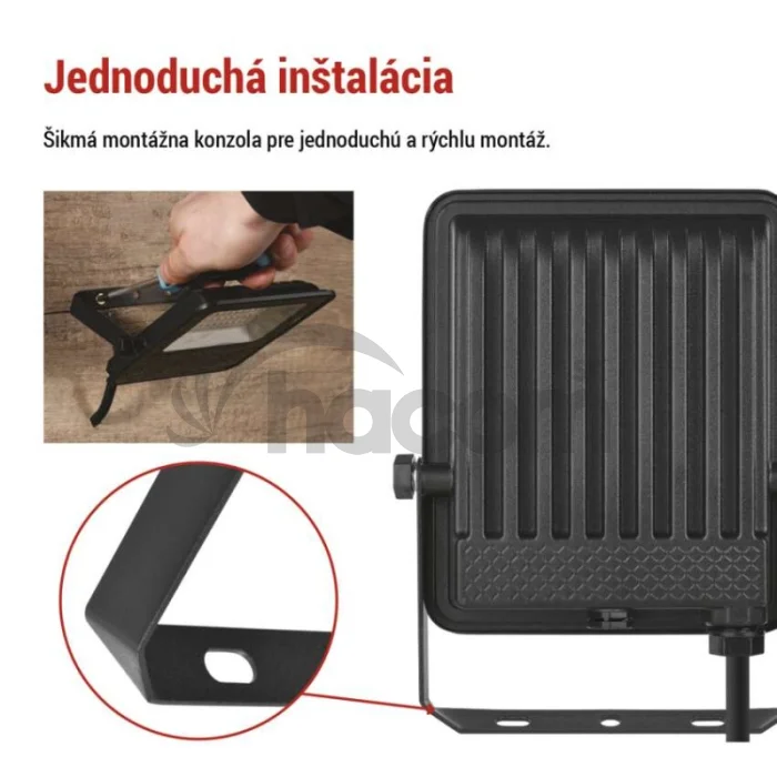 LED reflektor VISIO čierny, 30W neutrálna biela