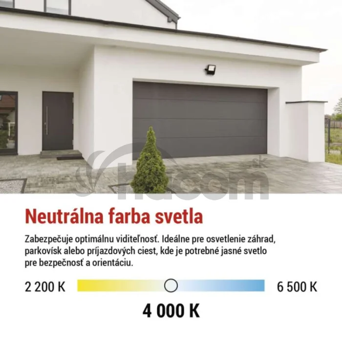 LED reflektor VISIO čierny, 30W neutrálna biela