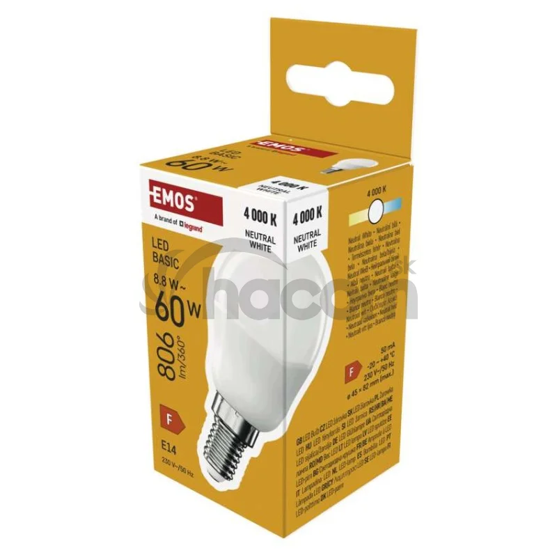 LED žiarovka Basic MINI GLOBE E14 / 8,8 W (60 W) / 806 lm / Neutrálna biela