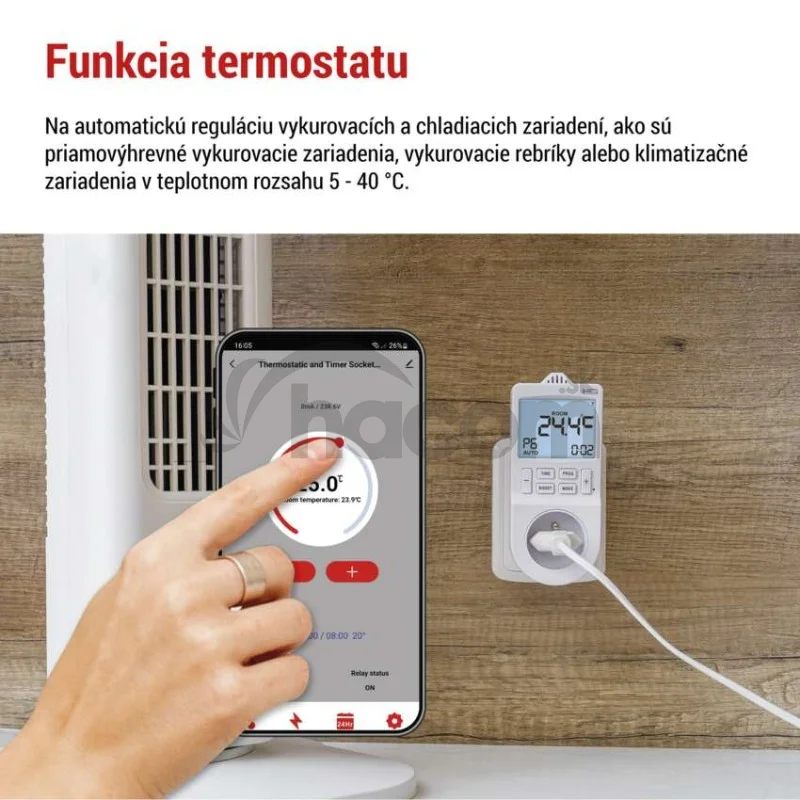 GoSmart Termostat do zásuvky s funkciou digitálneho časovača 2v1 s WiFi