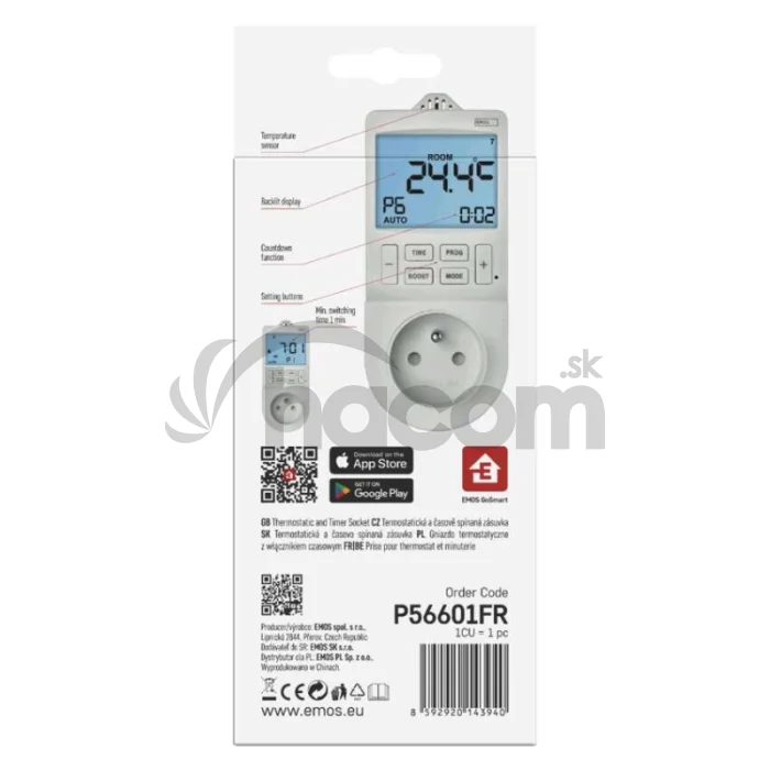 GoSmart Termostat do zásuvky s funkciou digitálneho časovača 2v1 s WiFi
