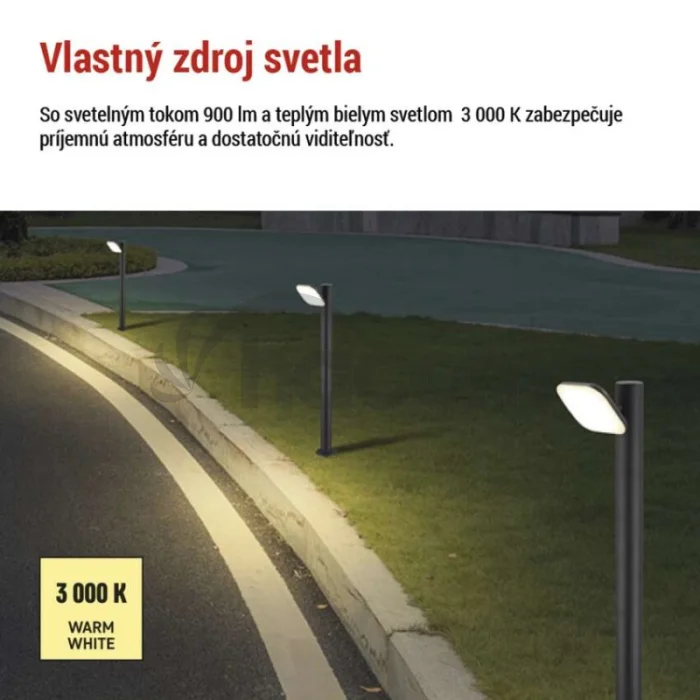 LED záhradné stĺpikové svietidlo NIKA, 12 x 12 x 50 cm, 12,5 W, teplá biela